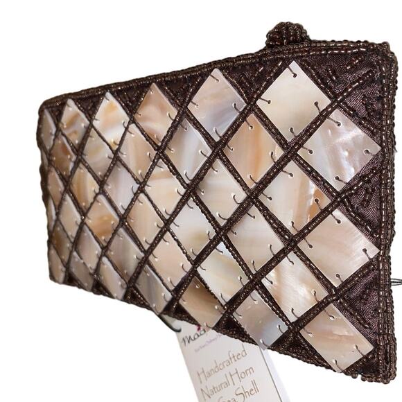 Mad Bags Natural Horn & Sea Shell Mini Clutch Wristlet - Picture 8 of 8